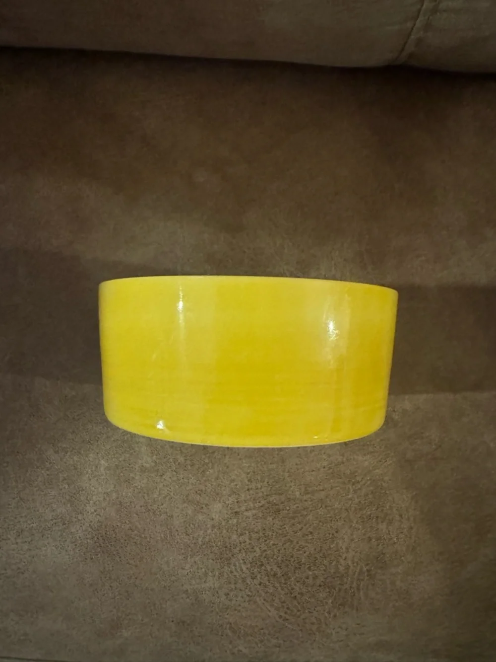 Vintage Round Yellow Mothers Day Ceramic Keepsake Box With Lid Jewelry Makeup